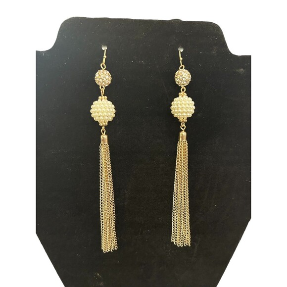 2 Mia Collection Earrings Burgandy White Gold Colors Stud Dangle Drop Long NEW - Picture 6 of 9